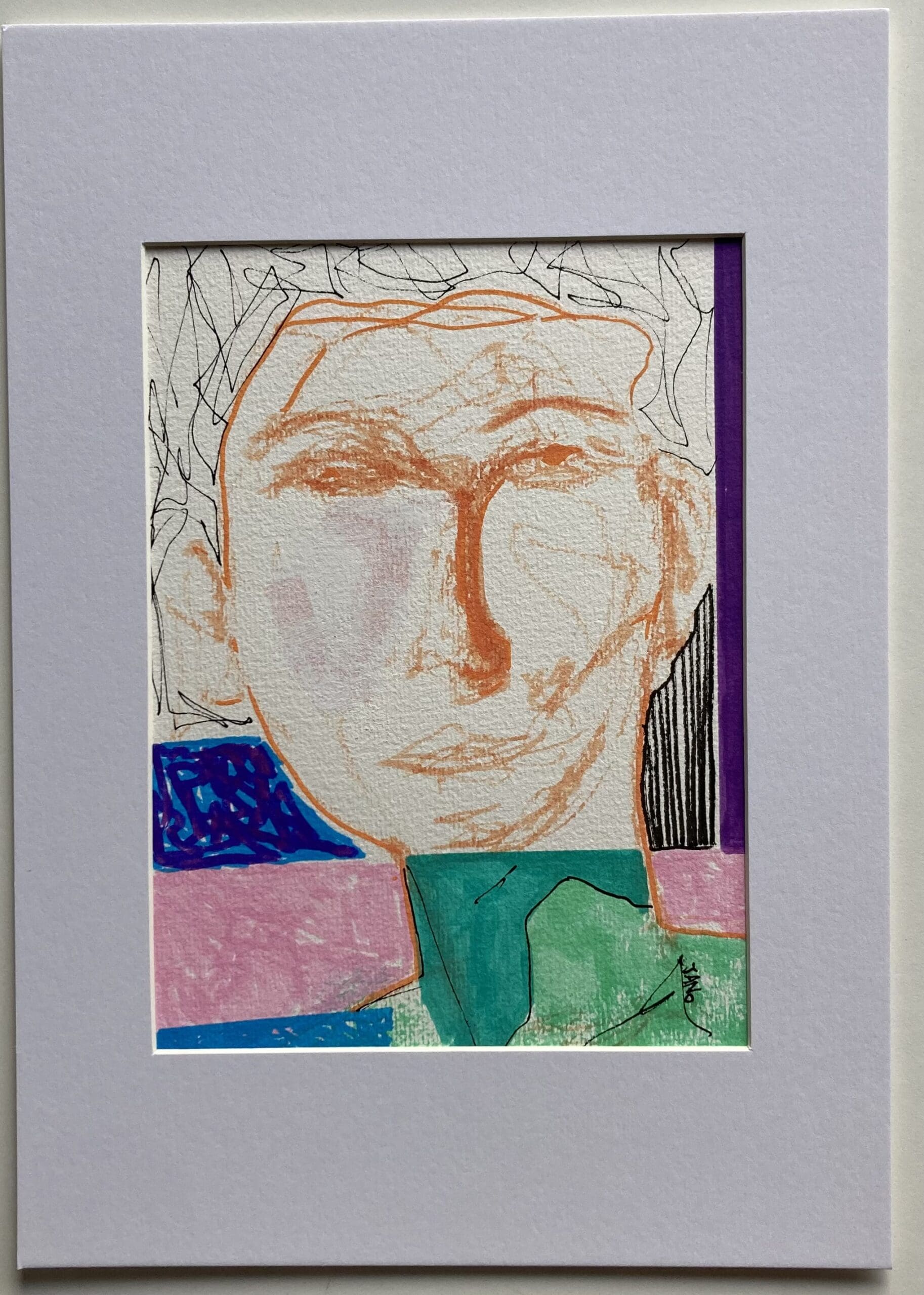 Original Irish Drawing - Irish Art Figurative Art - "The Teenager" A4 Mounted - Image 2