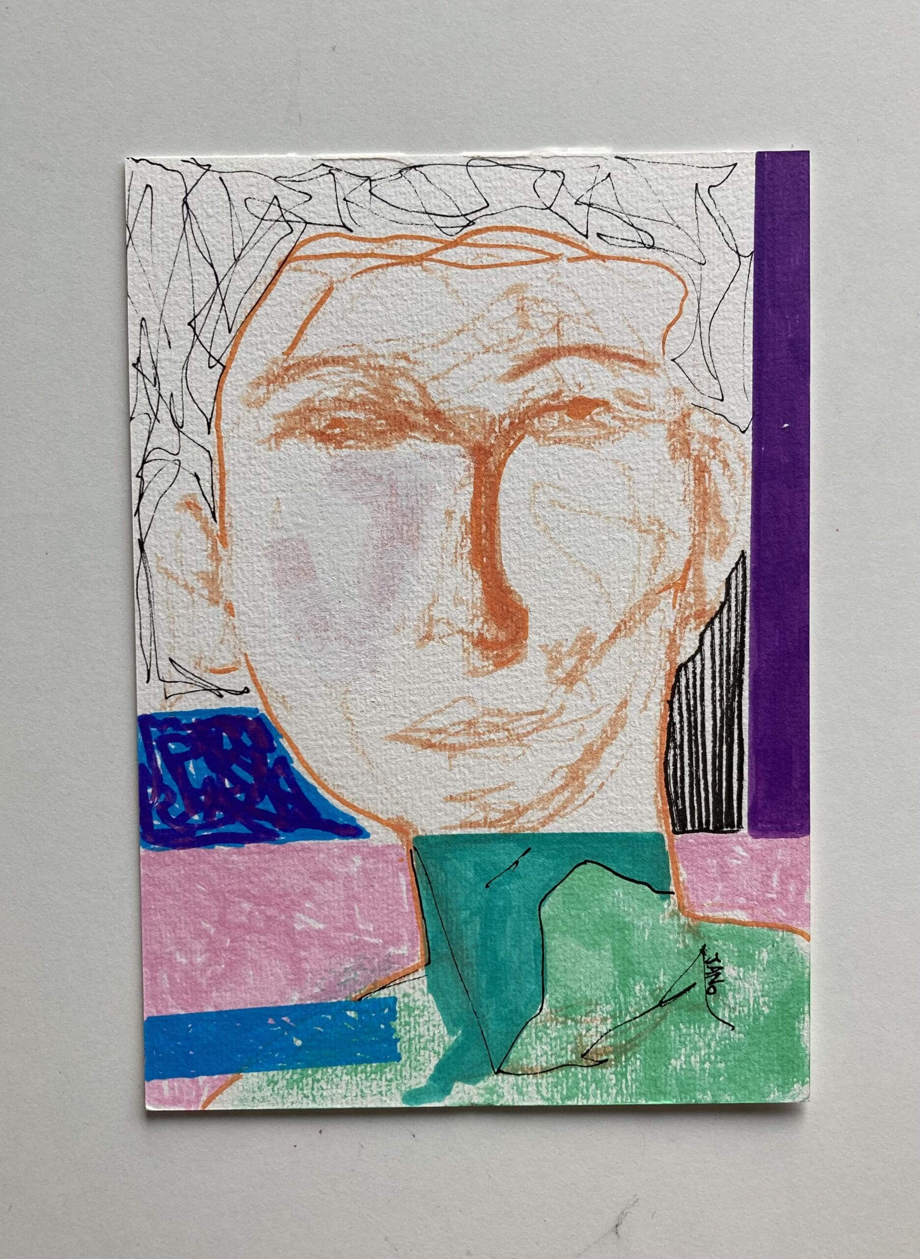 Original Irish Drawing - Irish Art Figurative Art - "The Teenager" A4 Mounted - Image 4
