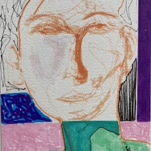 Original Irish Drawing - Irish Art Figurative Art - "The Teenager" A4 Mounted
