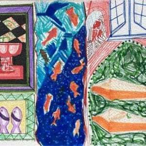 Original Irish Drawing - Abstract - "Pescatarian" A4 Mounted