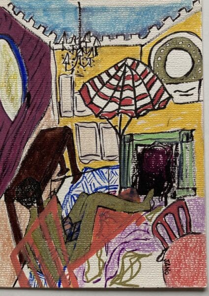 Original Irish Drawing - Abstract - "Staycation" A4 Mounted
