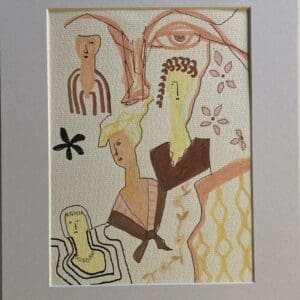 Original Irish Drawing - Modern Decor, Figurative Portrait - Roman Ladies A4 Mounted