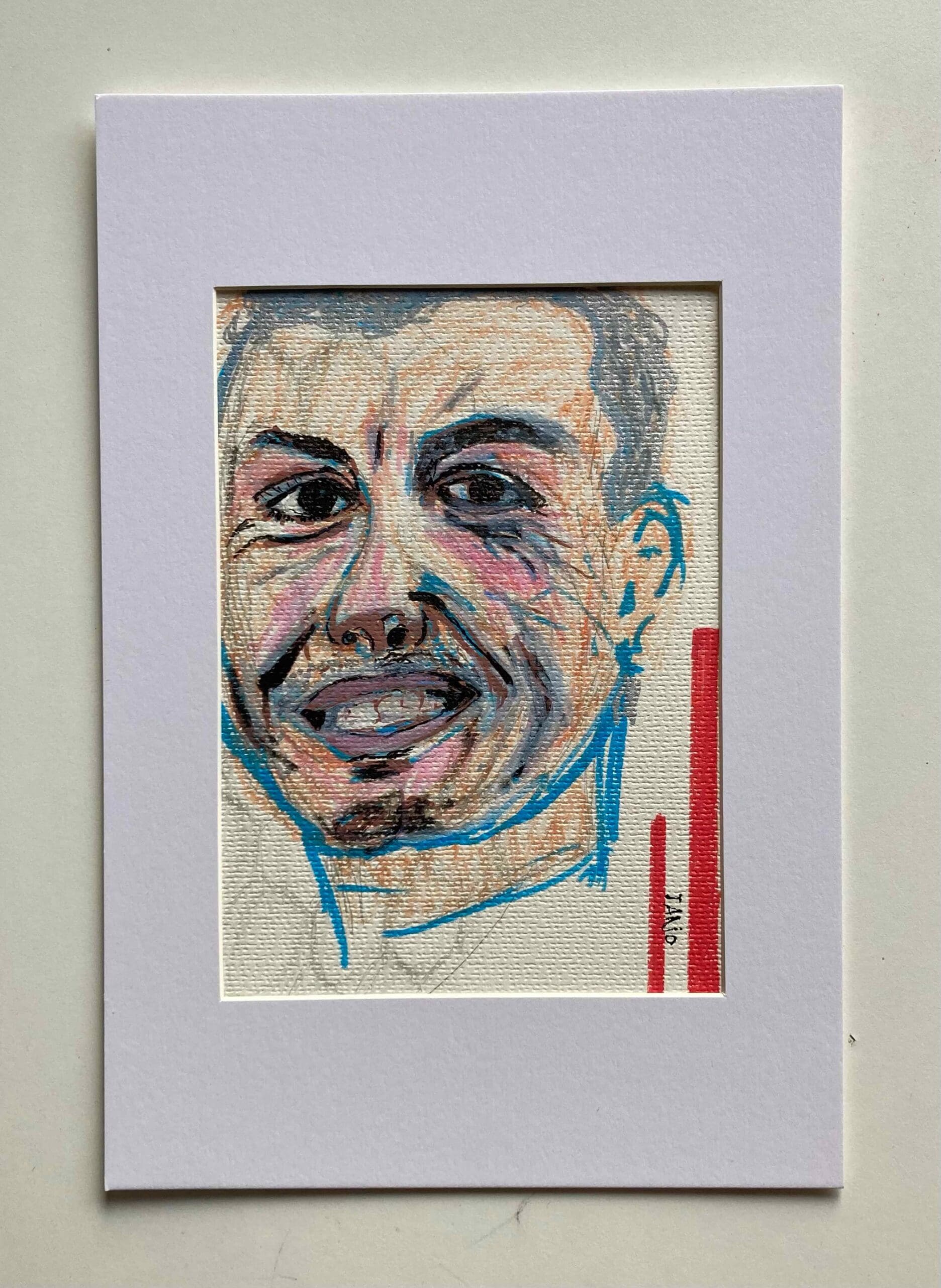 Original Irish Drawing - Irish Art Figurative Art - "The Footballer" A4 Mounted - Image 2