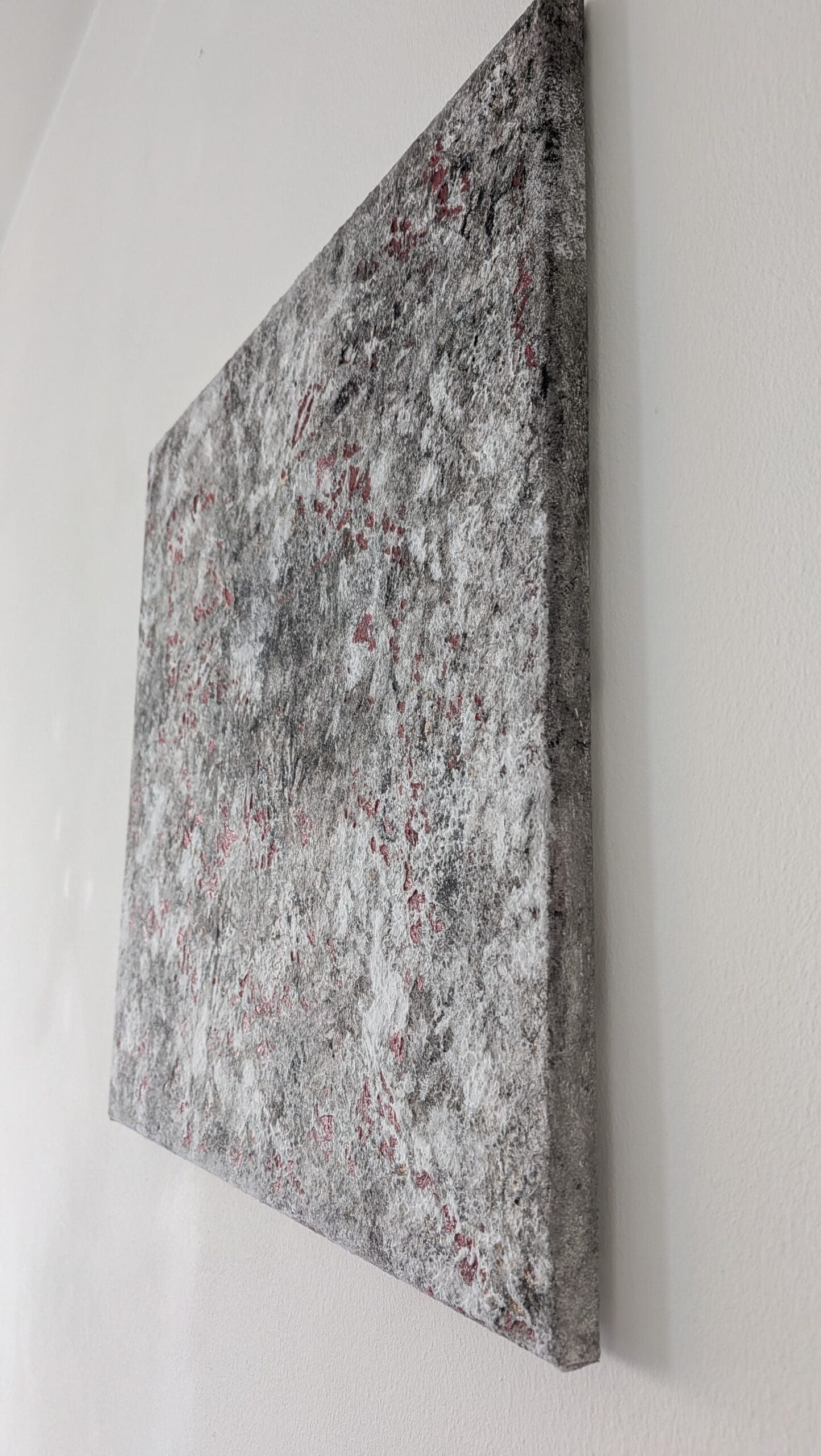 Textured Abstract Acrylic Painting Grey/Red - Image 2