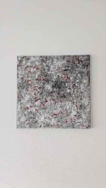 Textured Abstract Acrylic Painting Grey/Red
