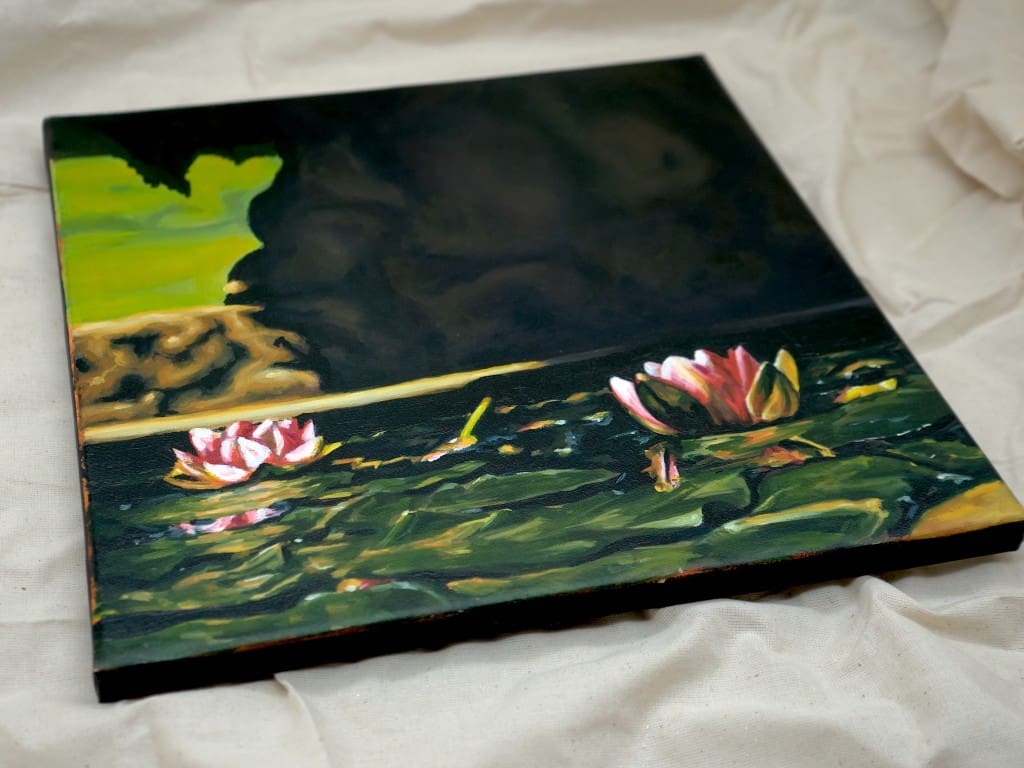 Waterlilies by A Wall 30x30cm - Image 4