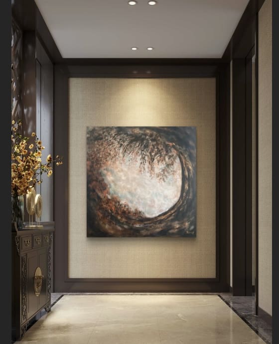 “Walking in the Fairyfort” 90cms x 90cm statement painting