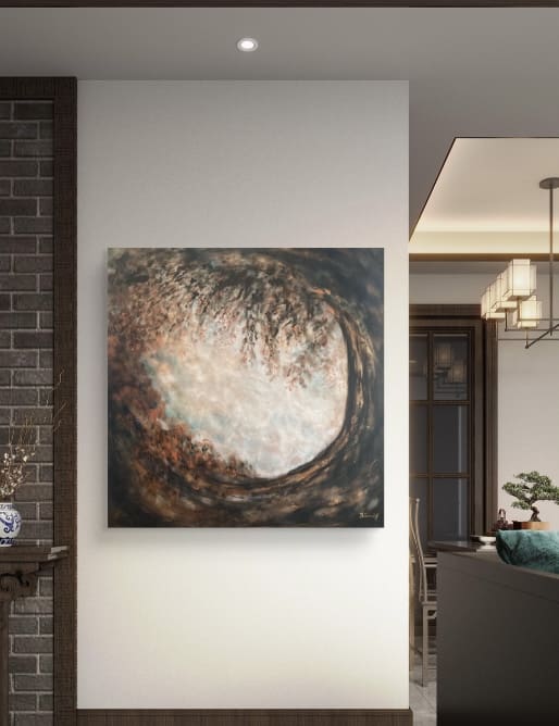 “Walking in the Fairyfort” 90cms x 90cm statement painting - Image 4