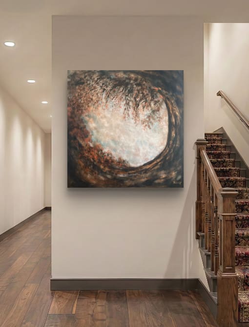 “Walking in the Fairyfort” 90cms x 90cm statement painting - Image 5