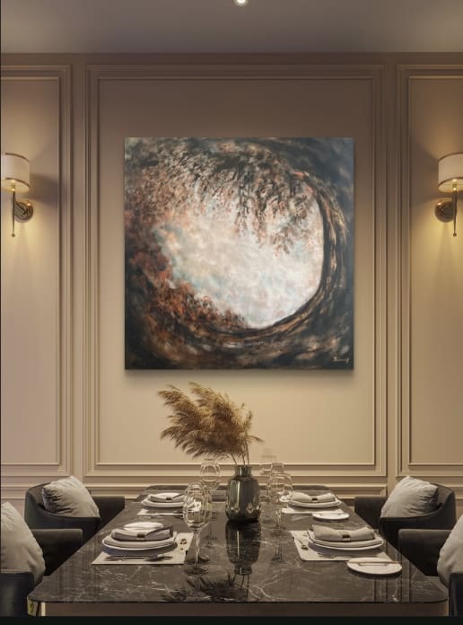 “Walking in the Fairyfort” 90cms x 90cm statement painting - Image 6