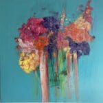 Original Irish Art, Floral Art, Fine Art, Contemporary Art "Say It With Flowers VIII" (60cm )