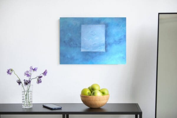 Windows into light. Abstract painting. Clouds.