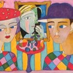 "A romantic incident by a Picasso painting"