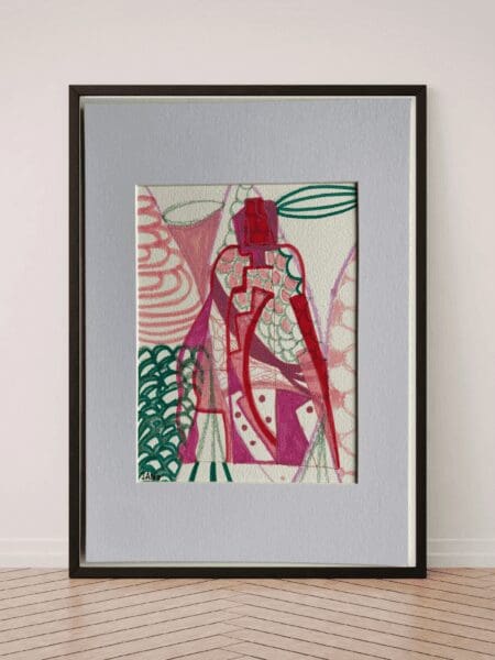 Original Irish Drawing - Irish Art Figurative Art - "The Saint" A4 Mounted