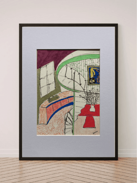 Original Irish Drawing - Abstract - "The Spiral Staircase" A4 Mounted