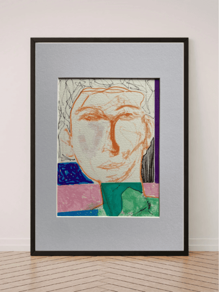 Original Irish Drawing - Irish Art Figurative Art - "The Teenager" A4 Mounted