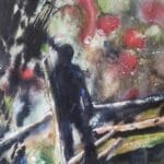 Amuigh Faoin Spéir crossing the fence watercolour