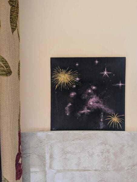 Magnificent Fireworks Acrylic Painting