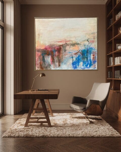Modern Abstract Irish Landscape, Contemporary Fine Art "Merlot Landscape" (120cm) LARGE Art