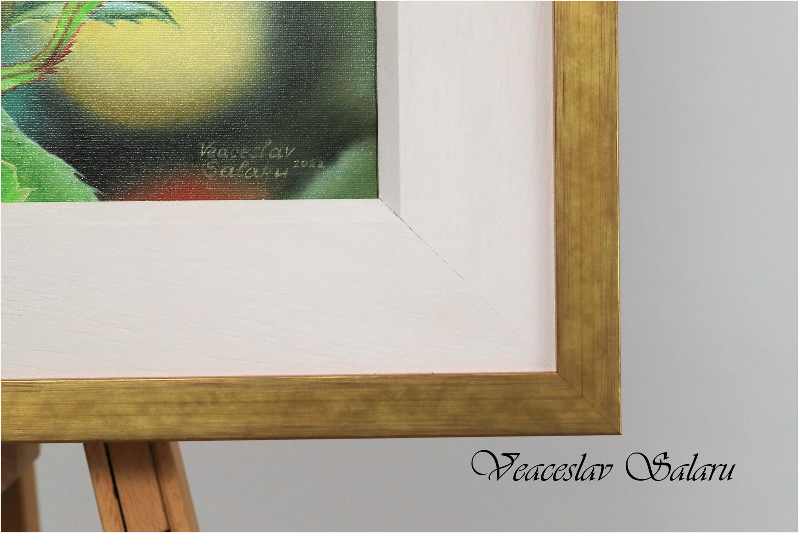 Golden Bloom, Yellow Rose Framed Original Oil Painting - Image 3