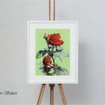 Red Roes Original Oil Painting Framed