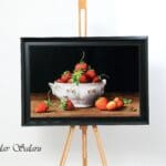 Summer Strawberries Original Acrylic Glitter Painting
