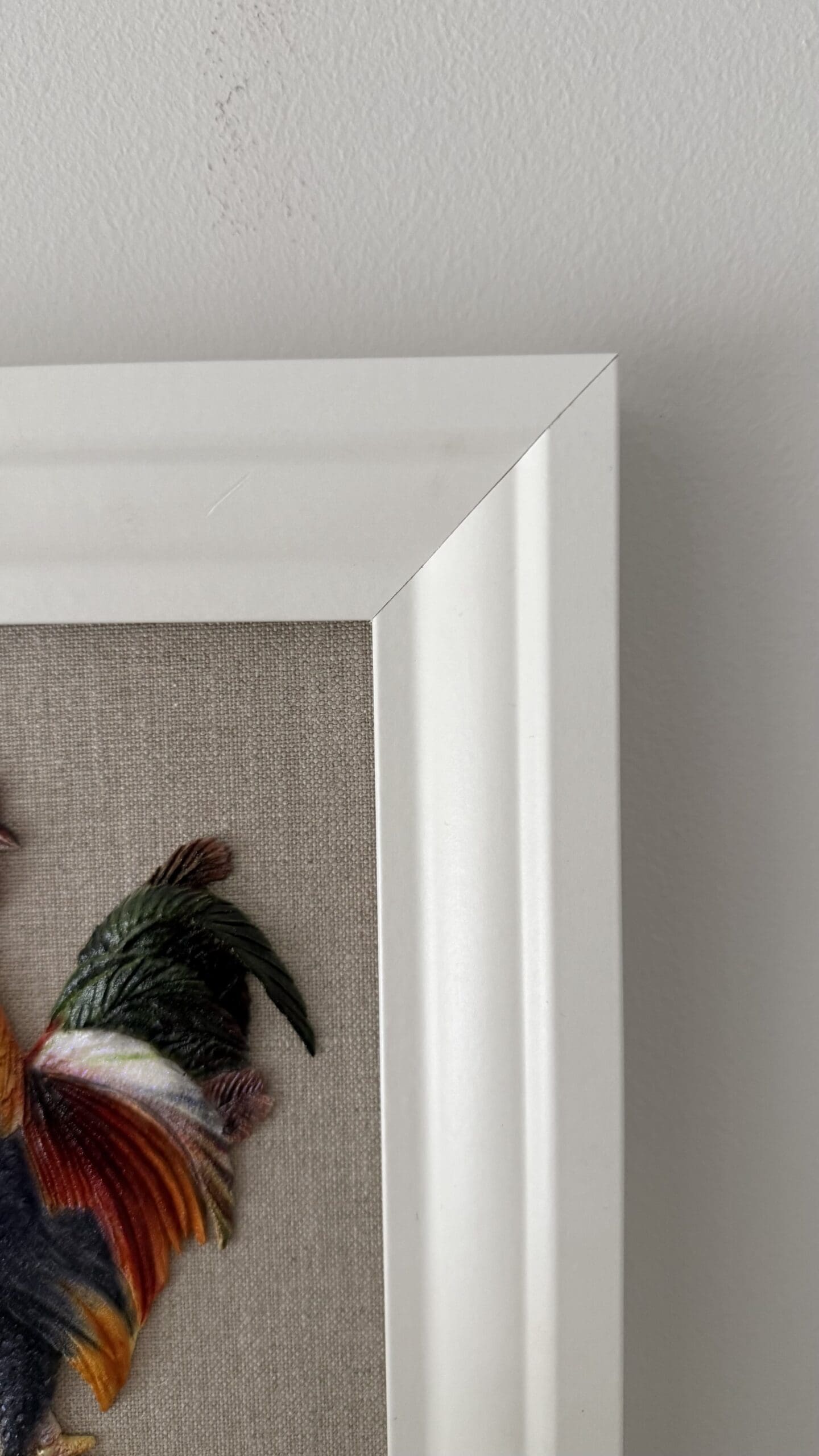Morning Rooster Original Painted Sculpture Framed - Image 4