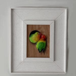 Colourful Parrots 3D sculpture Original Art
