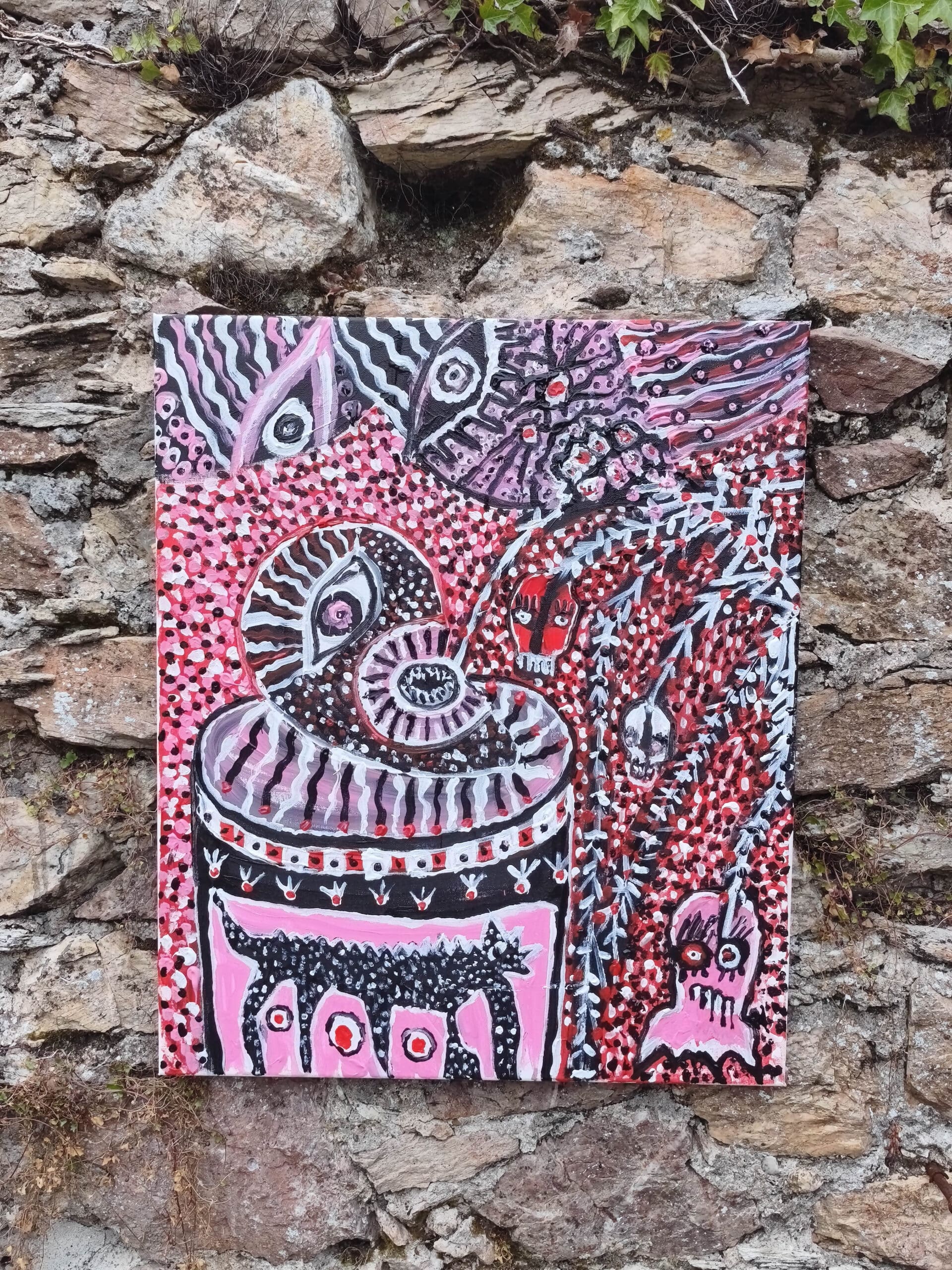 ZOMBIES AND TV — Original Acrylic Painting #69 - Image 2