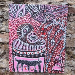 ZOMBIES AND TV — Original Acrylic Painting #69