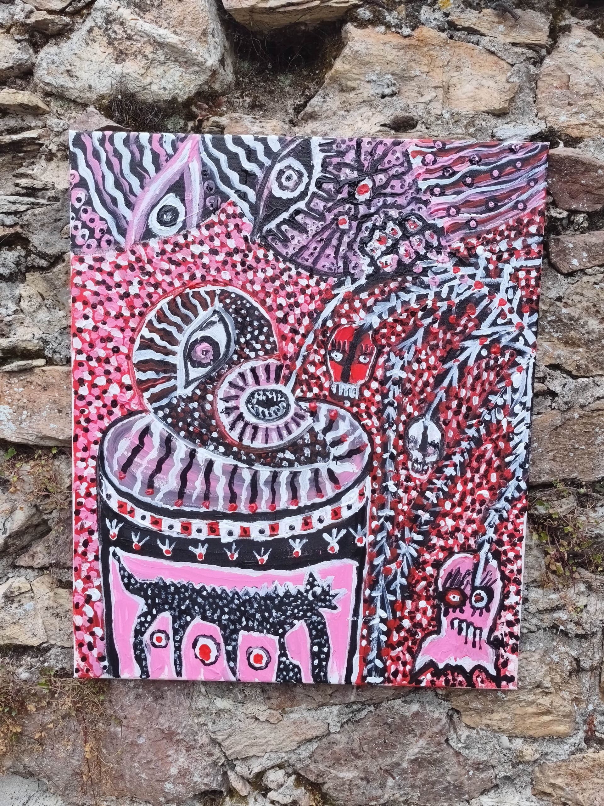 ZOMBIES AND TV — Original Acrylic Painting #69