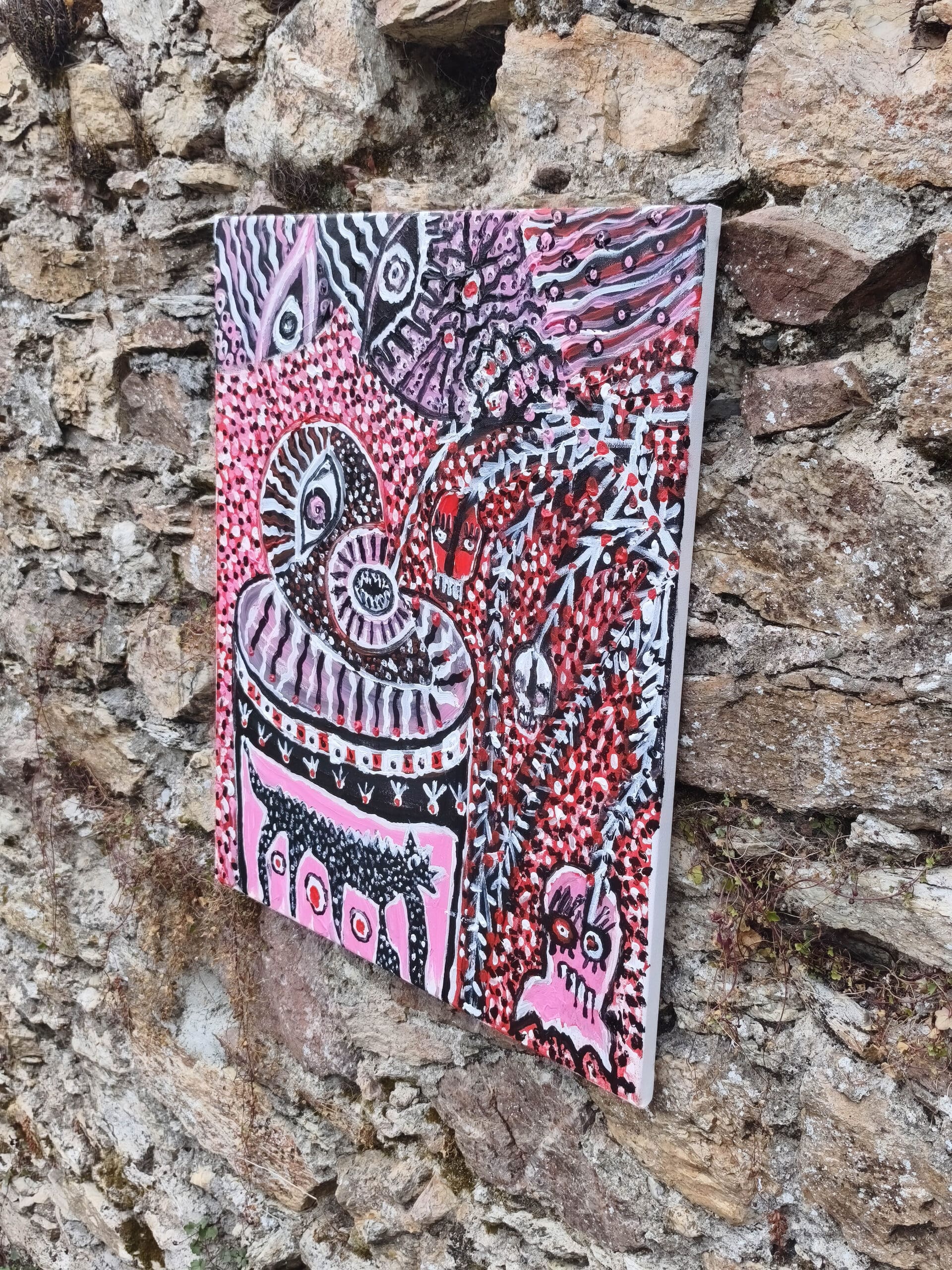 ZOMBIES AND TV — Original Acrylic Painting #69 - Image 3