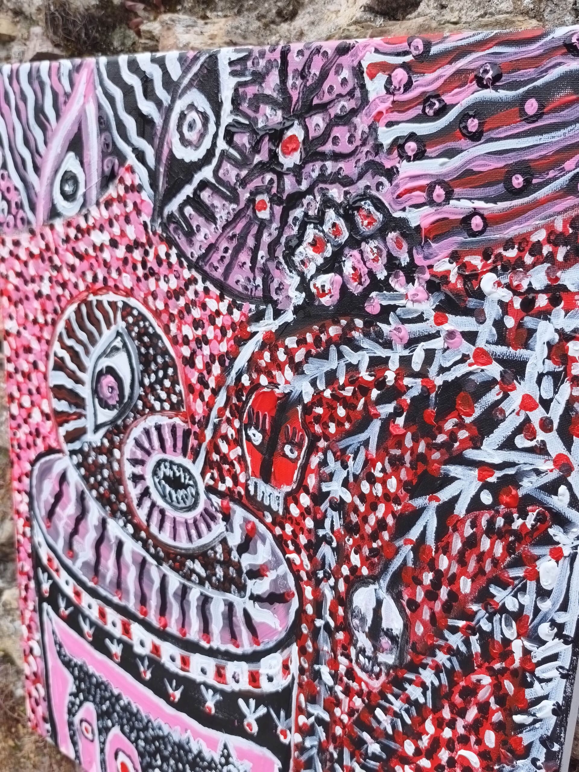 ZOMBIES AND TV — Original Acrylic Painting #69 - Image 6