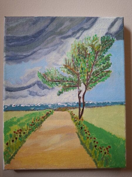 Path to stormy sea
