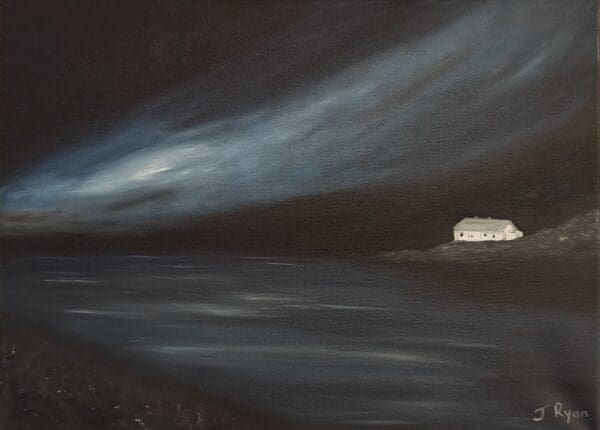 Nanny Cottage, Laytown at night