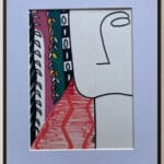 Original Irish Drawing - Irish Art Figurative Art - Eclectic Visage 1 A4 Mounted