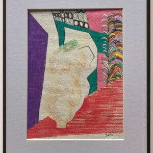 Original Irish Drawing - Irish Art Figurative Art - Gentle Body Toning 2 A4 Mounted