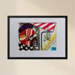 Original Irish Drawing - Irish Art Interiors Art - Retro Contemporary A4 Mounted