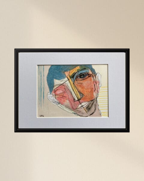 Original Irish Drawing - Irish Art Figurative Art - The Boyfriend A4 Mounted