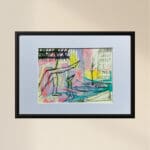 Original Irish Drawing - Sailing Art Holiday - Holiday On The Water II A4 Mounted