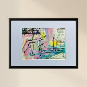 Original Irish Drawing - Sailing Art Holiday - Holiday On The Water II A4 Mounted