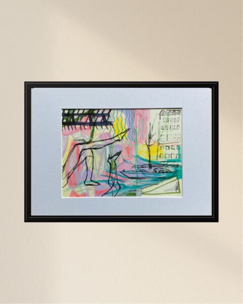 Original Irish Drawing - Sailing Art Holiday - Holiday On The Water II A4 Mounted