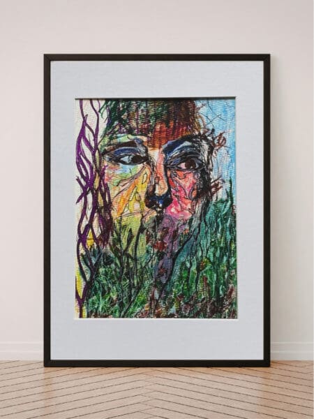 Original Irish Drawing - Irish Art Figurative Art - Silenced A4 Mounted