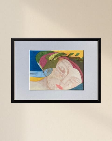 Original Irish Drawing - Irish Art Figurative Art - Yesterday Girl A4 Mounted