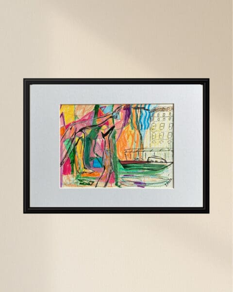 Original Irish Drawing - Sailing holiday - Holiday On The Water I A4 Mounted