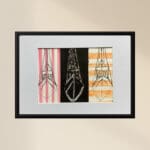 Original Irish Drawing - Irish Art - Boats - Three Boats A4 Mounted