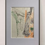 Original Irish Drawing - Irish Art - London - Fortnum and Mason A4 Mounted