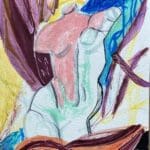Original Irish Drawing - Irish Art Figurative Art - Statue For Decor A4 Mounted