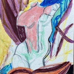 Original Irish Drawing - Irish Art Figurative Art - Statue For Decor A4 Mounted