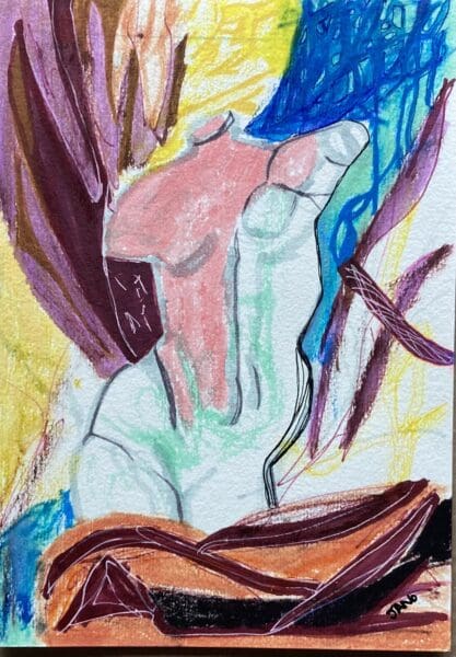Original Irish Drawing - Irish Art Figurative Art - National Statue A4 Mounted